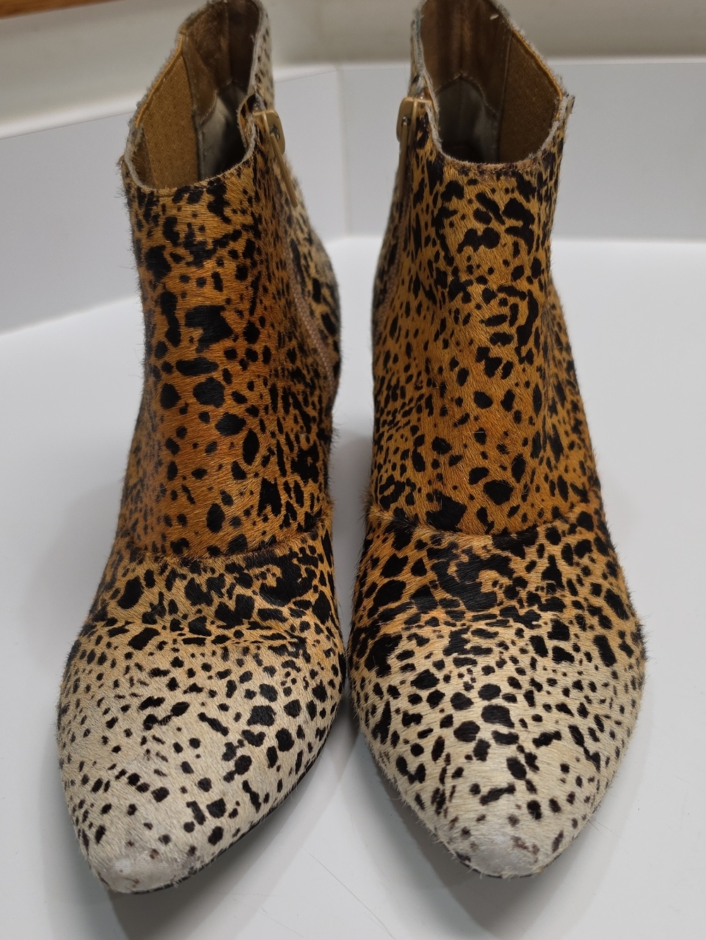 Matisse Nugent Ombre Leopard Calf Hair Wedge Booties - Size 8.5